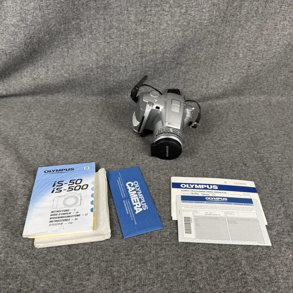 Olympus IS-500 35mm SLR Film Camera 28-120mm 4x Silver Tested‎ Working